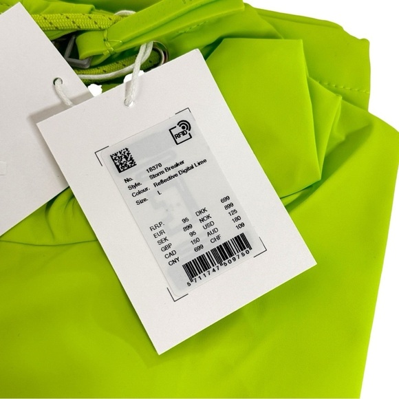 RAINS Reflective‎ Digital Lime Unisex Storm Breaker Jacket | L - Picture 4 of 8